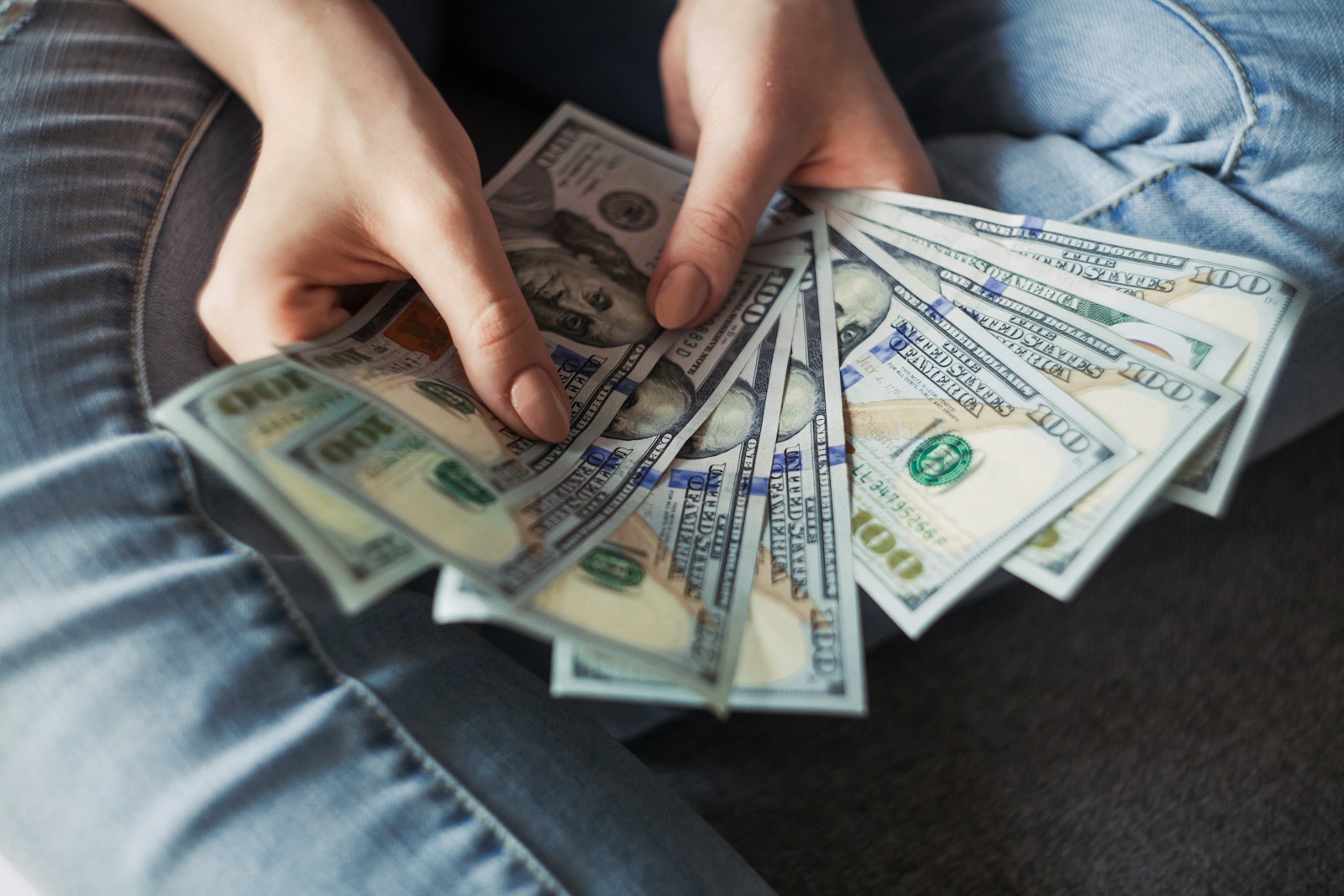 fan of 100 U.S. dollar banknotes, Personal Umbrella